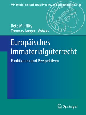 cover image of Europäisches Immaterialgüterrecht